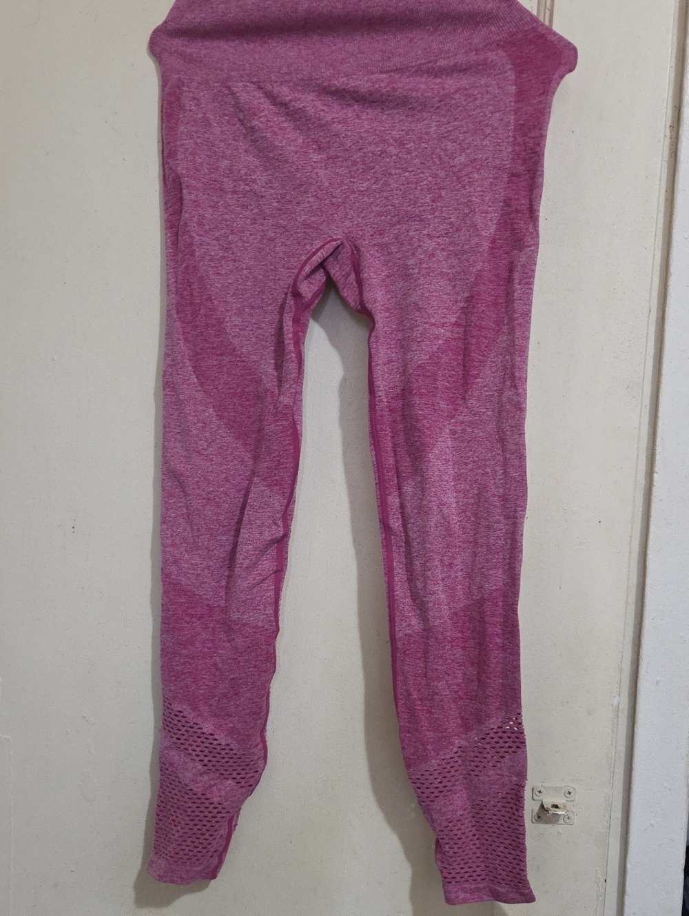 PINK Victoria's Secret Heathered Pink Leggings with Mesh Cuffs